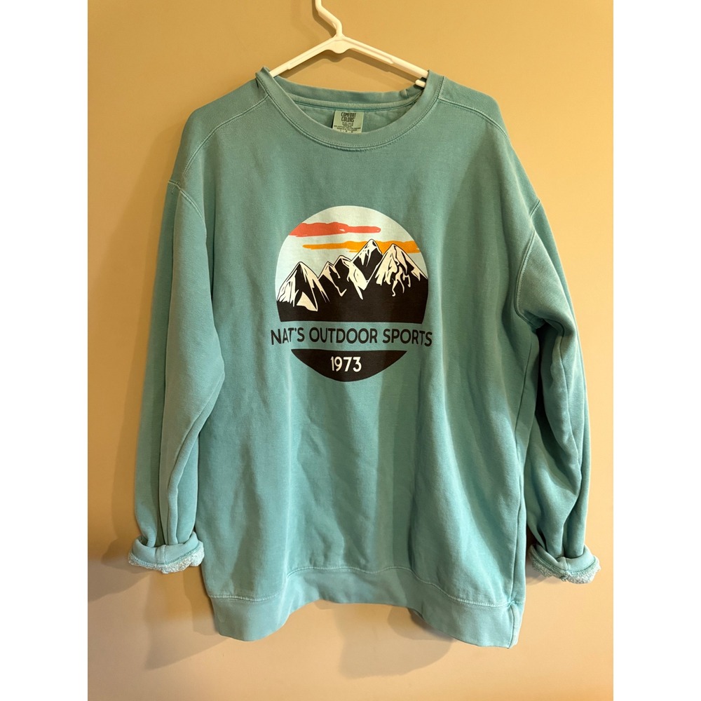 Comfort Colors Nats Outdoor Sports‎ Mountain Graphic Sweatshirt Green Large L